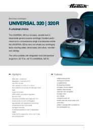 Data sheet | UNIVERSAL 320 | 320 R